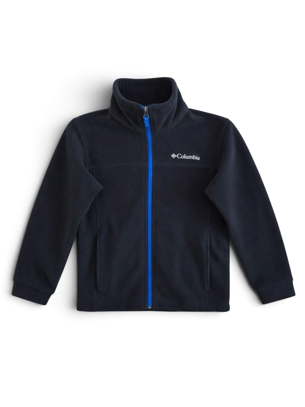 Columbia Kids Fleece Jacket Full Zip Fall Winter Outdoor Blue Zipper Black Small